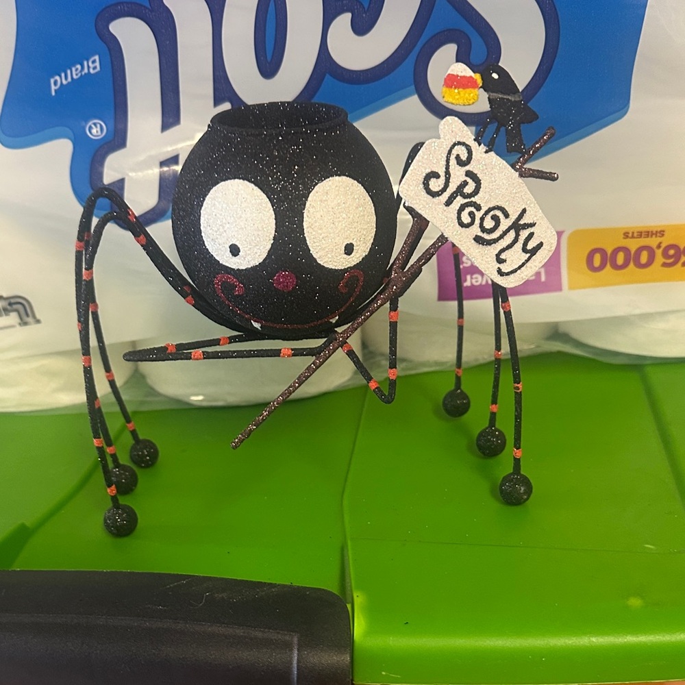 Spooky Black and Orange Spider Toy